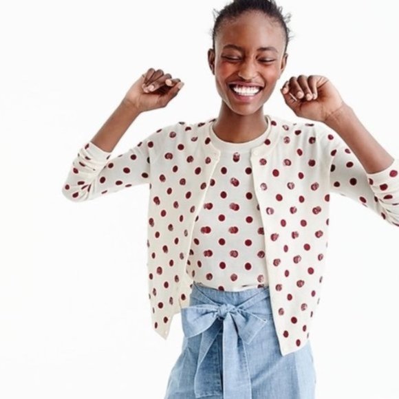 Jackie Cardigan in Sequin Polka Dots+shell - Picture 2 of 12